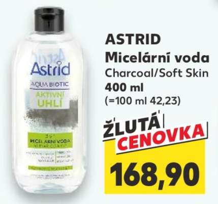 ASTRID Micelární voda Charcoal/Soft Skin 400 ml