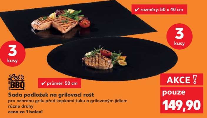 Sada podložek na grilovací rošt