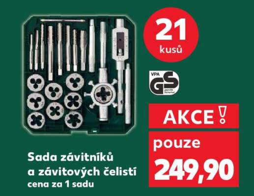 Sada závitníků a závitových čelistí