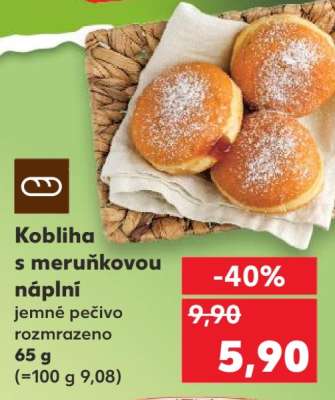 Kobliha s meruňkovou náplní