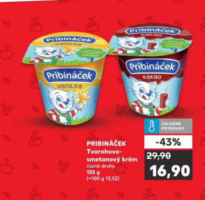 PRIBINÁČEK Tvarohovo- smetanový krém