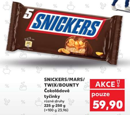 SNICKERS / MARS / TWIX / BOUNTY Čokoládové tyčinky