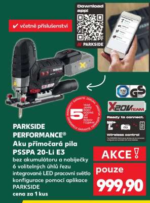 PARKSIDE PERFORMANCE® Aku přímočará pila PSSPA 20-Li E3