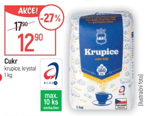 Cukr krupice, krystal 1 kg