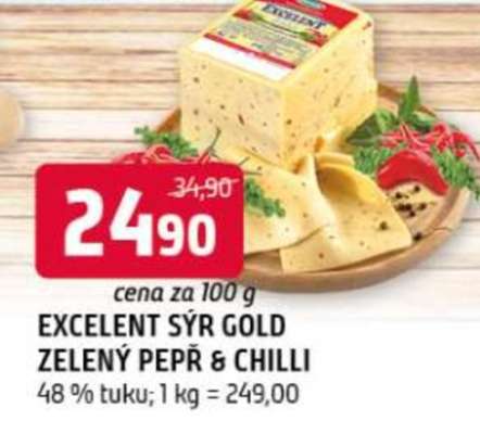 EXCELENT SÝR GOLD ZELENÝ PEPŘ & CHILLI