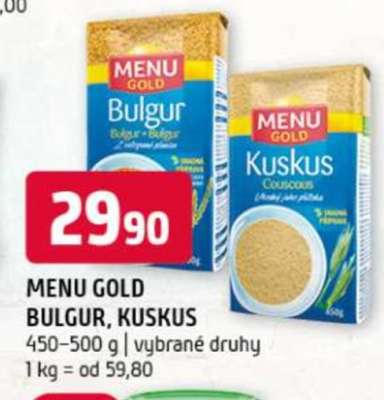 MENU GOLD BULGUR, KUSKUS
