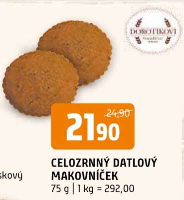 CELOZRNNÝ DATLOVÝ MAKOVNÍČEK