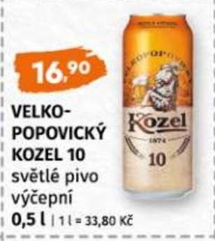 VELKOPOPOVICKÝ KOZEL 10 světlé pivo výčepní