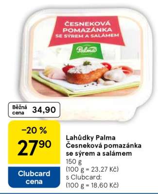 Lahůdky Palma Česneková pomazánka se sýrem a salámem