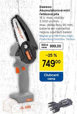 Daewoo Akumulátorová mini řetězová pila