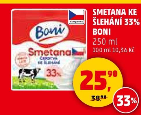 SMETANA KE ŠLEHÁNÍ 33% BONI