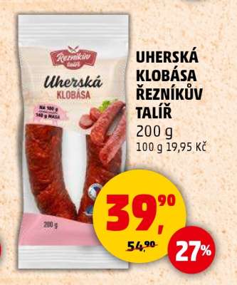 UHERSKÁ KLOBÁSA ŘEZNÍKŮV TALÍŘ