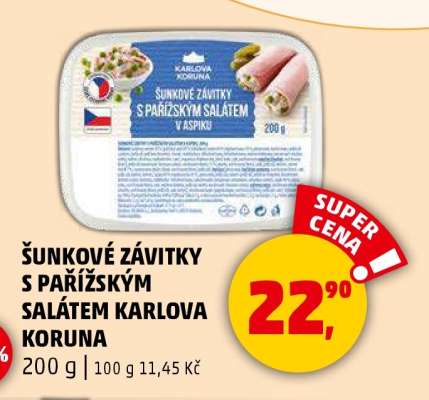 ŠUNKOVÉ ZÁVITKY S PAŘÍŽSKÝM SALÁTEM KARLOVA KORUNA