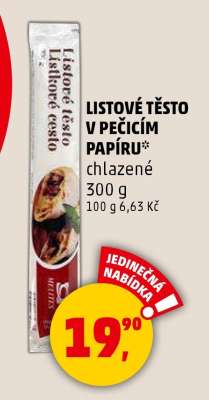 Listové těsto v pečicím papíru