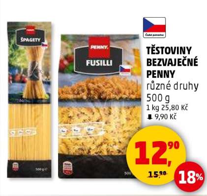 TĚSTOVINY BEZVAJEČNÉ PENNY