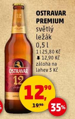 Ostravar Premium světlý ležák 0.5 l