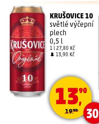 KRUŠOVICE 10 světlé výčepní plech