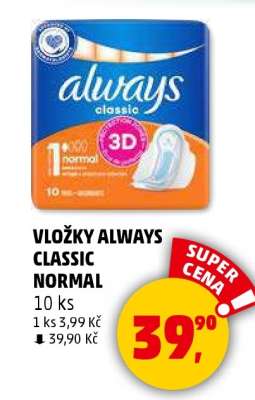 Vložky Always Classic Normal