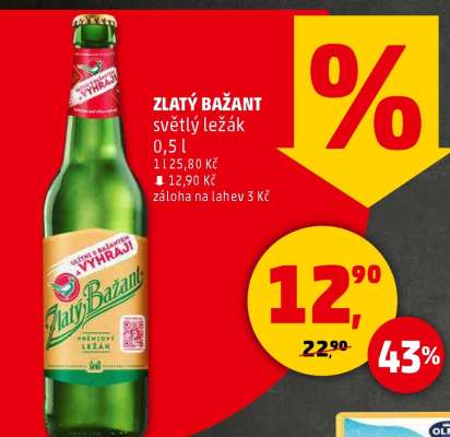 Zlatý Bažant světlý ležák