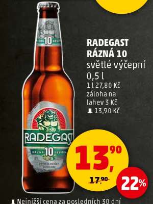 RADEGAST RÁZNÁ 10 světlé výčepní 0,5 l