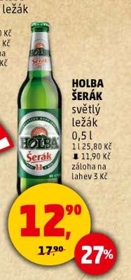 HOLBA ŠERÁK světlý ležák 0,5 l