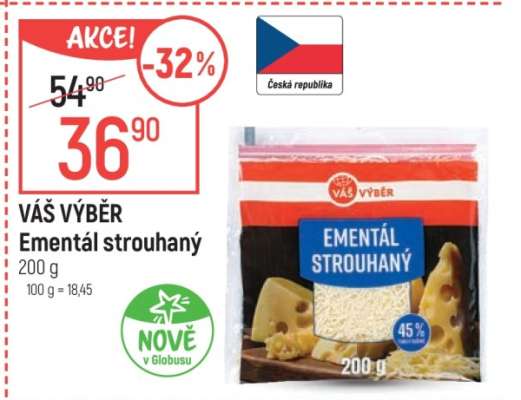 VÁŠ VÝBĚR Ementál strouhaný