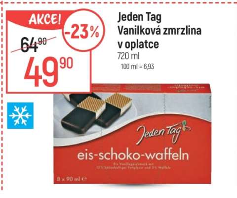 Jeden Tag Vanilková zmrzlina v oplatce