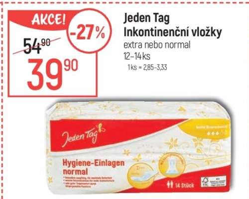 Jeden Tag Inkontinenční vložky