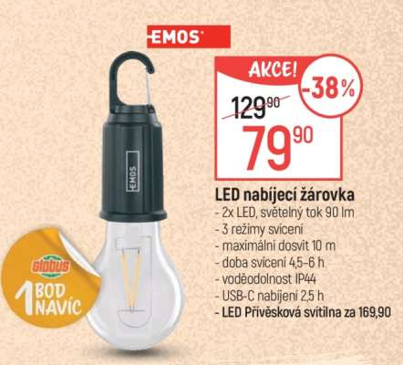 LED nabíjecí žárovka