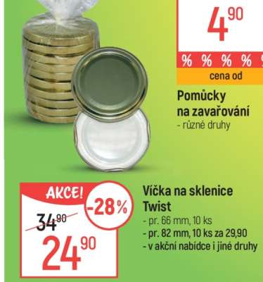 Víčka na sklenice Twist