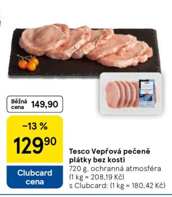 Tesco Vepřová pečeně plátky bez kosti