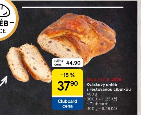 Kváskový chléb s restovanou cibulkou