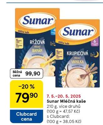 Sunar mléčná kaše