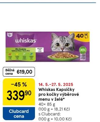 Whiskas Kapsičky pro kočky výběrové menu v želé