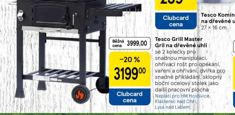 Tesco Grill Master Gril na dřevěné uhlí