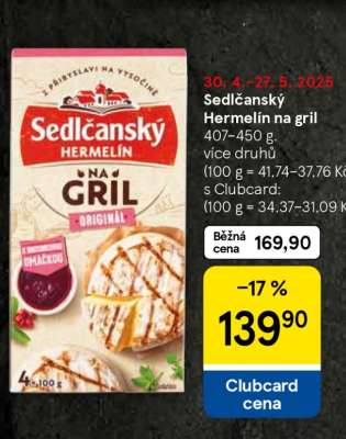 Sedlčanský hermelín na gril