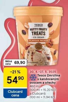 Tesco Zmrzlina s kandovaným ovocem a ořechy