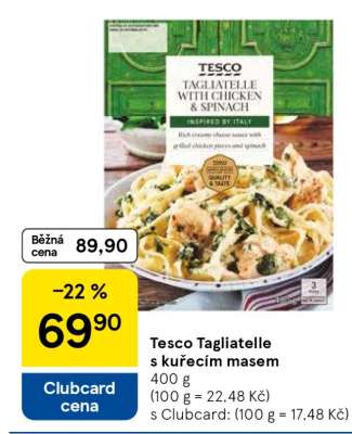 Tesco Tagliatelle s kuřecím masem
