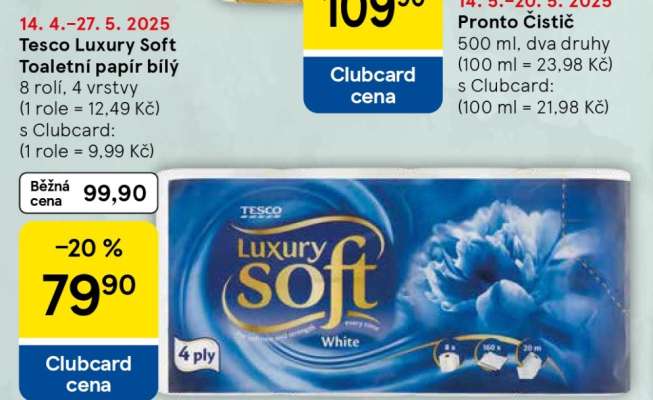 Tesco Luxury soft Toaletní papír bílý