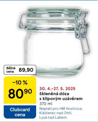 Skleněná dóza s klipovým uzávěrem