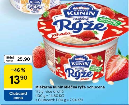 Mlékárna Kunín Mléčná rýže ochucená
