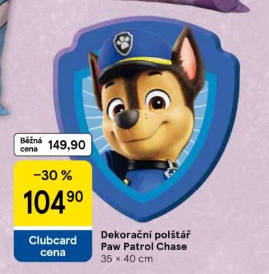 Dekorační polštář Paw Patrol Chase