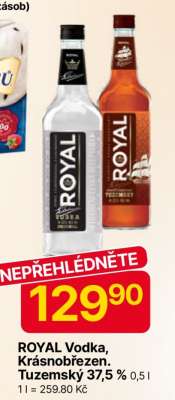 ROYAL Vodka, Krásnobřezen. Tuzemský 37,5 %