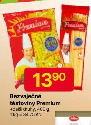 Bezvaječné těstoviny Premium