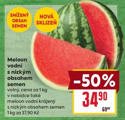 MELOUN VODNÍ S NÍZKÝM OBSAHEM SEMEN