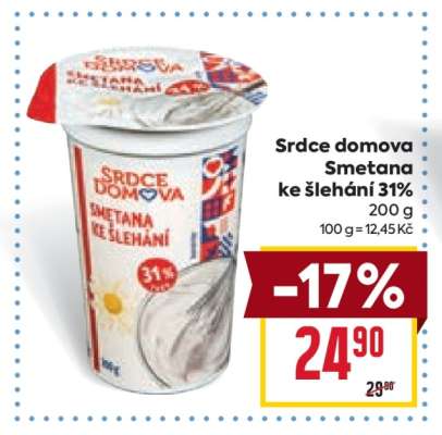 Srdce domova Smetana ke šlehání 31%