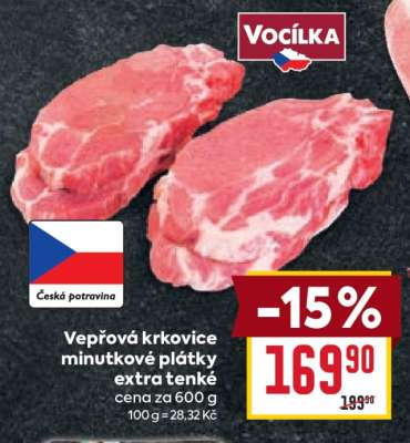 Vepřová krkovice minutkové plátky extra tenké