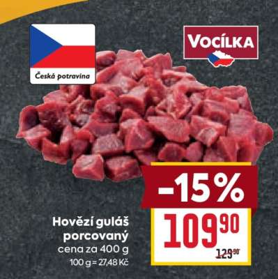 Hovězí guláš porcovaný