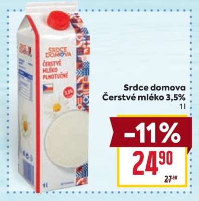 Srdce domova Čerstvé mléko 3,5%