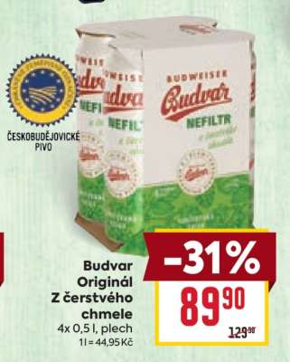 Budvar Originál z čerstvého chmele